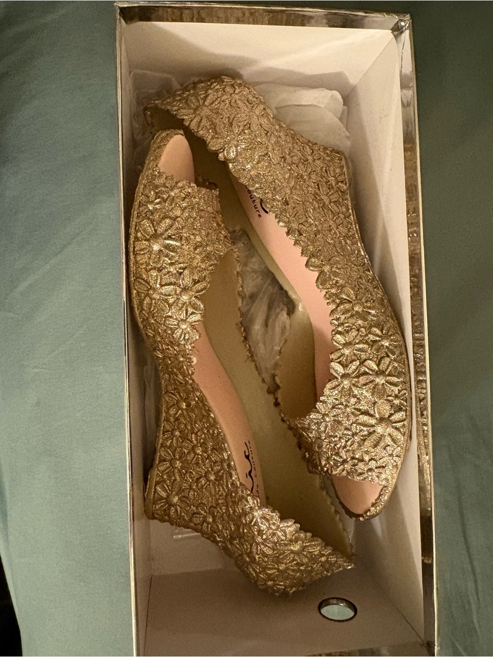 Sparkly Gold wedge